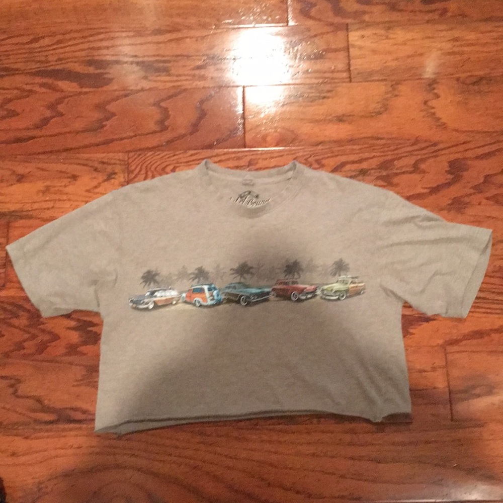 vintage cars cropped tee